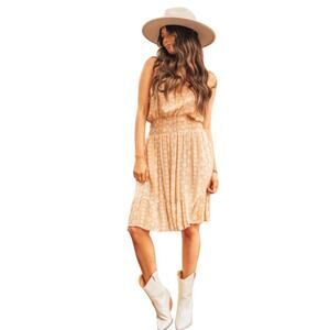 ‼️[B7] NWT "Audrey" Wide Waist Smocking Spaghetti Strap Ruffled Dress, Size S